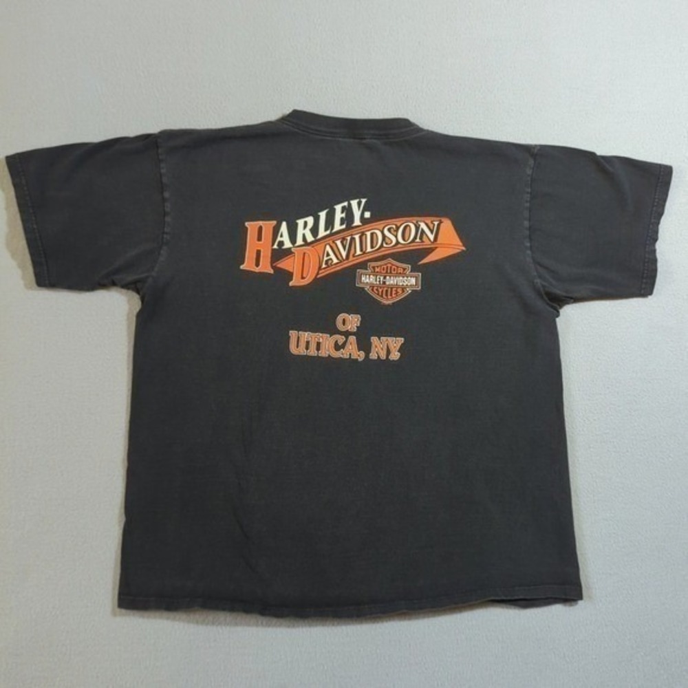 Harley Davidson T Shirt XL Vintage 1997-98 Double Sided Utica NY - Picture 6 of 10